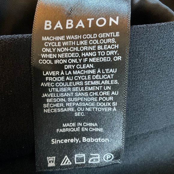 Aritzia Babaton Conan Cropped Pant Black Crepe Trousers Mid Rise Slim Fit 16 NWT - Picture 14 of 15